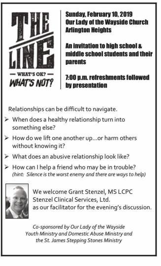 An invita on to high school and middle school students and their parents: Crossing the Line - What's OK? What's Not?