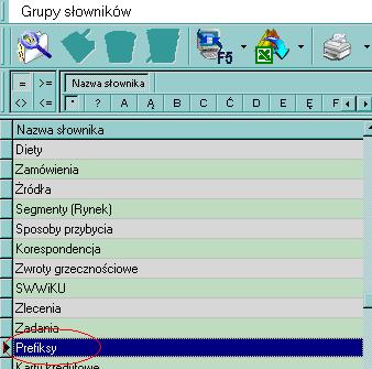 1. DODANIE NOWYCH PREFIX ÓW DO LISTY Przechodzimy do modułu [Dane wspólne] [Dane wspólne\inne] [Dane