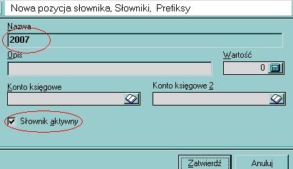 Tworzymy w ten sposób wszystkie uŝywane prefix y, w wersji na nowy rok, posiłkując się przykładami obecnymi na liście (czyli prefix ami na stary rok).
