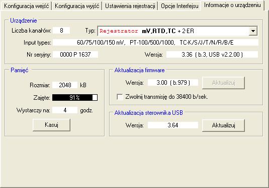 i Jeżeli zegar urządzenia wskazuje czas późniejszy od czasu systemowego komputera, to synchronizacja (w tym wypadku cofnięcie wskazań zegara urządzenia) spowoduje skasowanie wszystkich danych