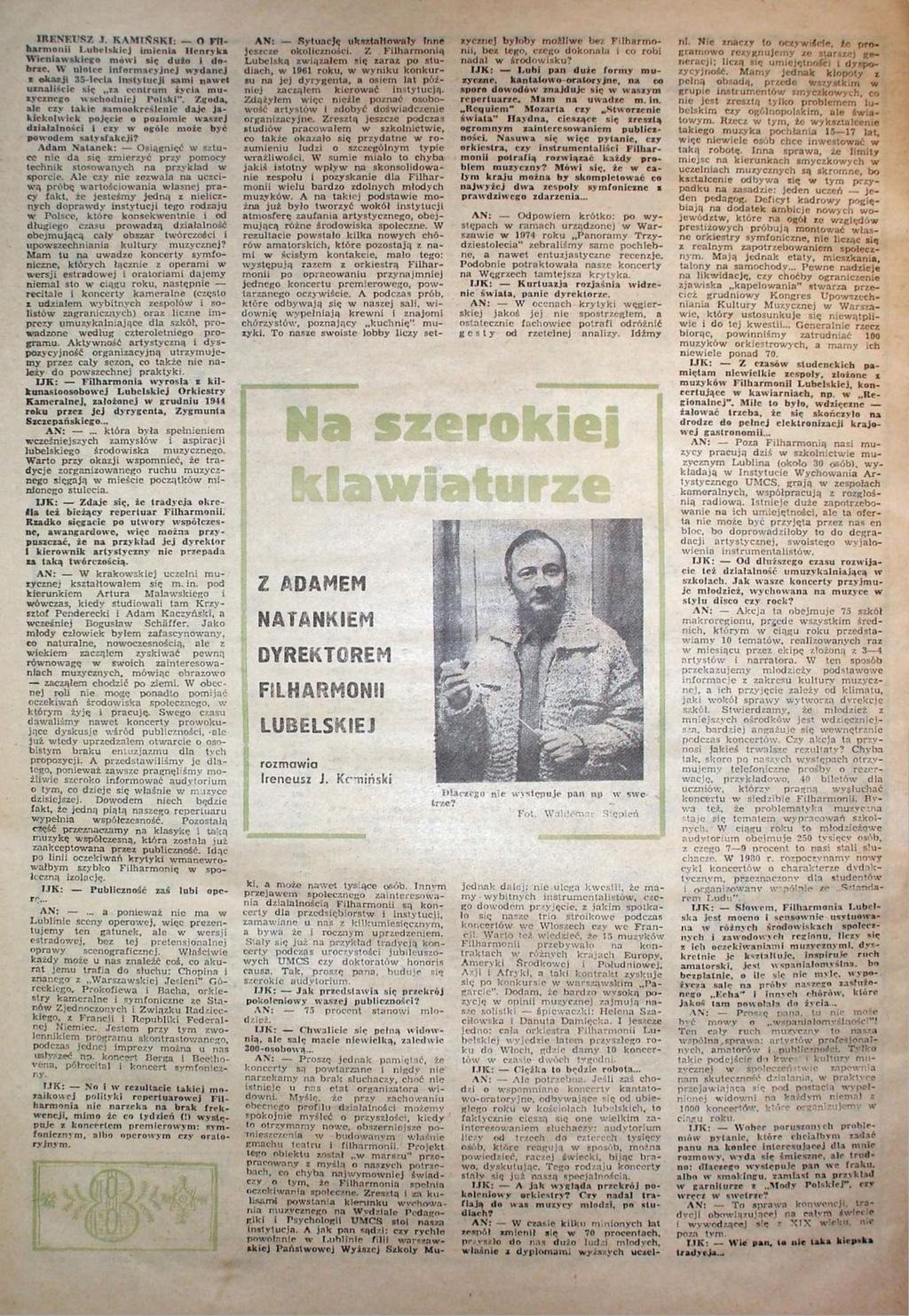 Z ADAMEM NATANKIEM DYREKTOREM