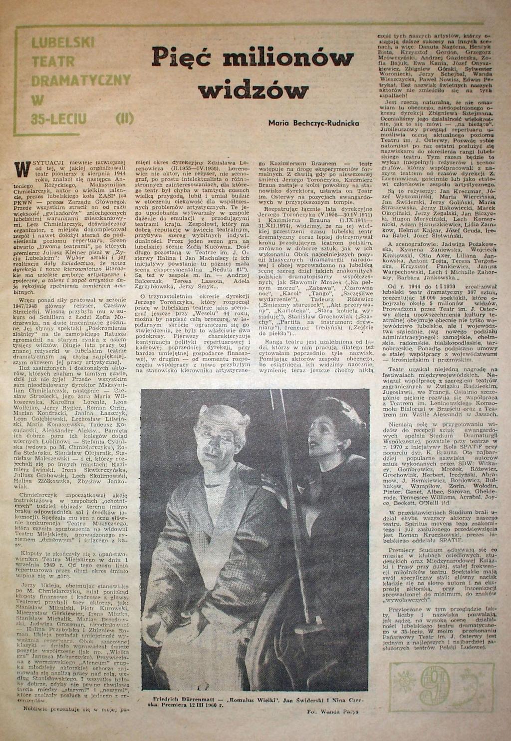 LUBELSKI Teatr DRAMATYCZNY W Pięć milionów