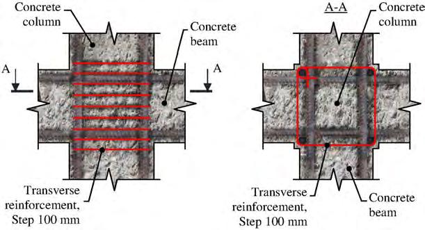 Cross-sectional area of longitudinal reinforcement at construction site seismicity nine and ten points should be at least 1.2% of the cross-sectional area of the column.
