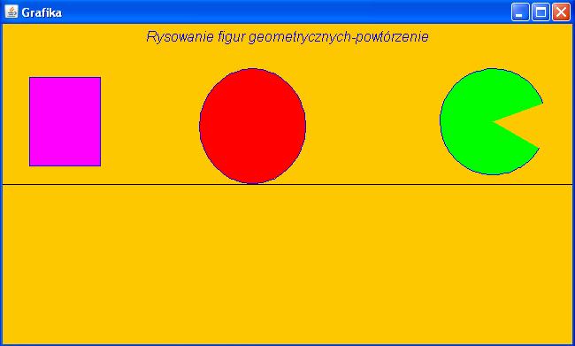 INSTRUKCJA DO ĆWICZENIA 2 Aplikacja zawiera przykłady ilustrujące wybrane metody graficzne klasy Graphics (powtórzenie) oraz klasy Graphics2D.