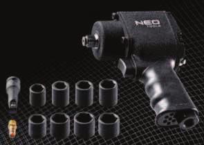 Precision impact mechanism of the Twin Hammer type provides tightening torque over 600 Nm