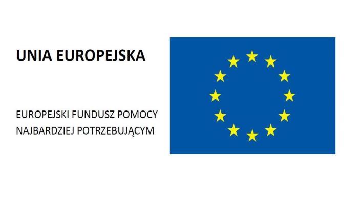 POMOC ŻYWNOŚCIOWA jest finansowana ze środków Europejskiego Funduszu Pomocy Najbardziej