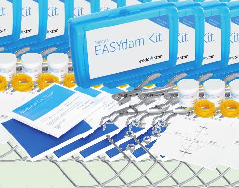 ENDOSTAR EASYDAM STARTOWY ZESTAW KOFERDAMU > Specjalnie skomponowany, ekonomiczny zestaw akcesoriów do zak³adania koferdamu w gabinecie.