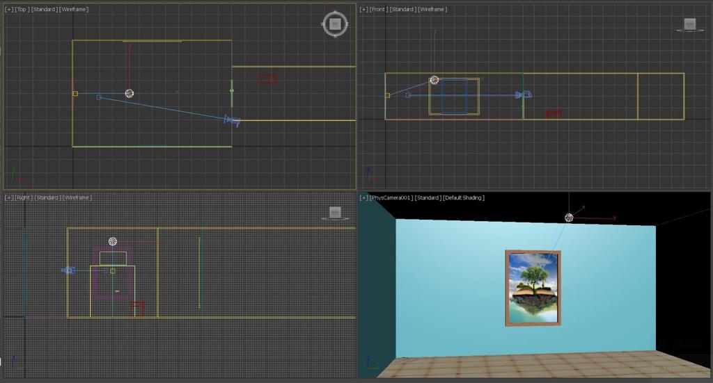 Techniki Multimedialne Laboratorium galeria w 3ds Max, animacja Na poprzednich zajęciach zaimportowaliśmy model galerii do programu 3ds Max oraz narzuciliśmy odpowiednie materiały na obiekty.