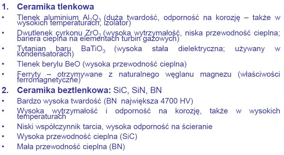Ceramika inżynierska podział ze