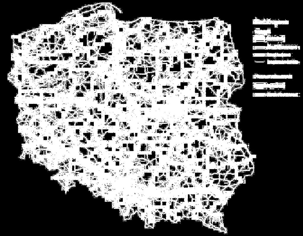 gminnych i powiatowych o twardej nawierzchni (147,8 km na 100 km² ); w latach 2007-2015 największe inwestycje w transporcie publicznym w przeliczeniu na km sieci miały miejsce w dużych miastach