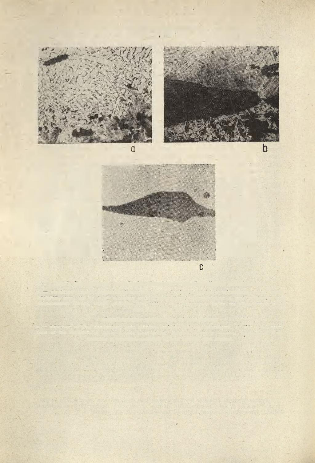 2.38 JERZY PIASKOWSKI Ryc. 7. Szczaworyż, pow. Busko. Struktury metalograficzne przedmiotów: a struktura części nawęglonej fragmentu nr 5: ferryt, sorbit i wtrącenia żużla, traw. azotalem, pow.