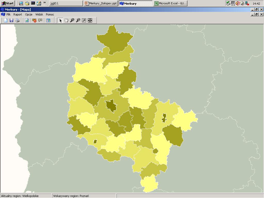 Klasyfikacja regionów na podstawie danych statystycznych; Ludność w województwie Wielkopolskim Klasyfikacja regionów na