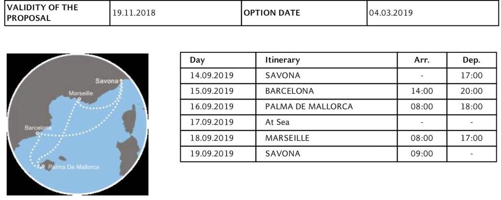 REJS Z GWIAZDAMI 14.09. 19.09.2019 SAVONA BARCELONA PALMA DE MALLORCA MARSEILLE SAVONA już od 2.644 zł/os.
