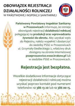 Tabela 10. Liczba gospodarstw zgłoszonych do rejestru PPIS w Proszowicach (stan na 31.12.2017 r. i 31.12.2018 r.