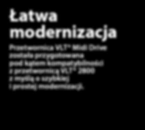 przetwornicy AC Zaprogramuj i zapomnij. Przetwornica częstotliwości VLT Midi Drive zapewnia precyzyjne i skuteczne sterowanie pracą silników.