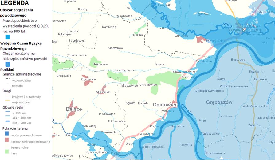 Opatowiec usytuowany jest niekorzystnie. Zagrożenie powodziowe pochodzi głównie ze strony Wisły. Wezbrania stanowiące zagrożenie powodziowe dzieli się na zimowe i letnie.