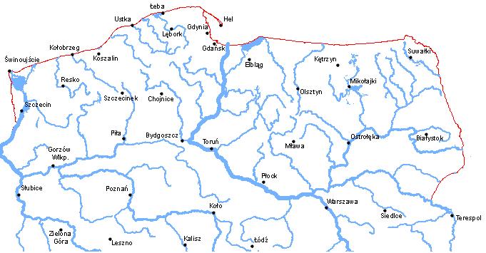 Rozmieszczenie obiektów melioracyjnych w programie INOMEL 1