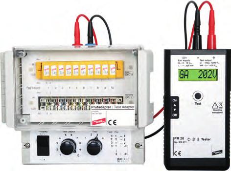 przewody w zestawie Typ PM 20 Numer katalogowy 10 5 Napięcie znamionowe DC (U N) 8-12 V DC Parametr probierczy: napięcie maks.