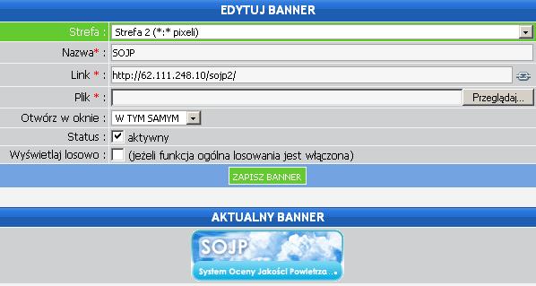 wygenerowany kod.js wkleić do źródła innej strony, a strefa bannerowa pojawi się w wybranym miejscu.