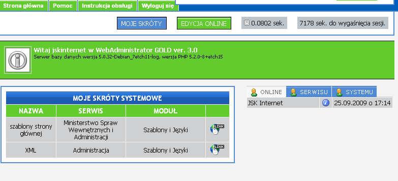 1.4. Edycja online Jeśli klikniemy button EDYCJA ONLINE przeniesiemy się na stronę WWW serwisu w trybie