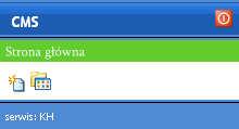 W zaleŝności, w którym miejscu w serwisie jesteśmy wyświetli się pole edycji online - strony głównej, -