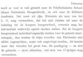 leden, onder wie twee wiskundigen. En volgens het examenreglement waren twee tegenstemmers al voldoende om een kandidaat te laten zakken, en een enkele maal gebeurde dat ook.
