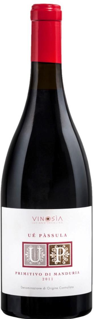 Rubinowy kolor. PRIMITIVO DI MANDURIA ORUS PRIMITIVO DI MANDURIA UE PASSULA 54,00 zł/brutto 99,00 zł/brutto 0,75 l, alk.14 % 0,75 l, alk.