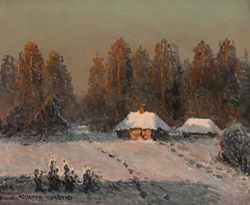 30 WIKTOR KORECKI (1890-1980) Pejzaż zimowy olej/płótno, 52 x 61 cm