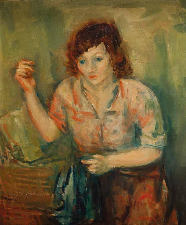 39 JAKUB ZUCKER (1900-1981) Szwaczka olej/płótno, 47 x 39,5 cm