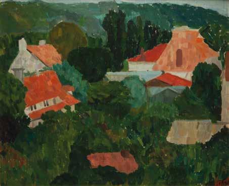 49 49 JANUSZ STRZAŁECKI (1902-1983) Pejzaż - Nowy Sącz olej/płótno, 36 x 45,5 cm sygnowany p.