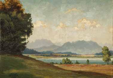 83 83 FRITZ CHWALA (1872-1936) Pejzaż olej/płótno, 42 x 79,5 cm sygnowany p.