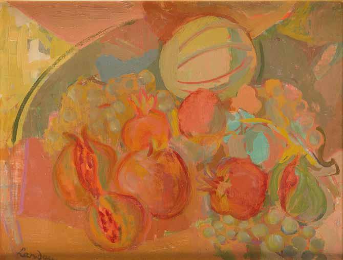 90 ZYGMUNT LANDAU (1898-1962) Martwa natura z melonem olej/płótno, 42 x 55 cm sygnowany l.d.
