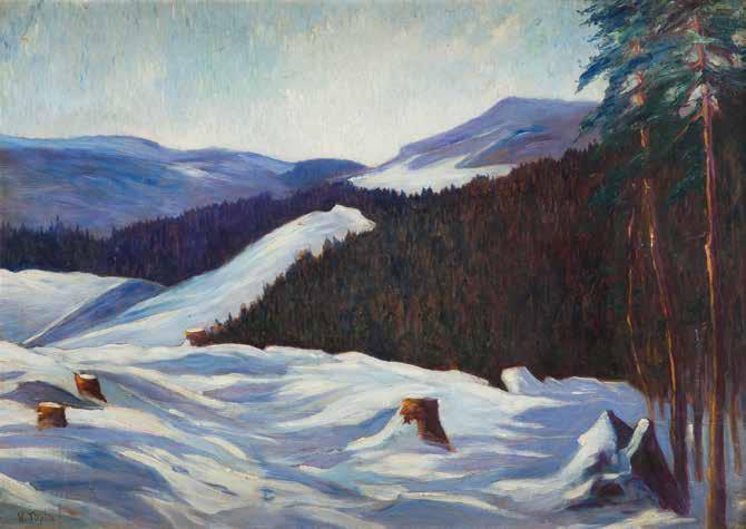 102 HEINRICH TUPKE (1876-1951) 102 Pejzaż zimowy olej/deska, 50 x 70 cm sygnowany l.d.: 'H.