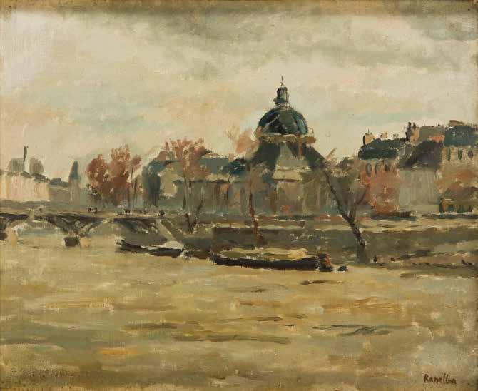 108 RAJMUND KANELBA (1897-1960) Pejzaż paryski olej/płótno, 38 x 46 cm