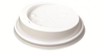 400 ml Wieczko do napojów gorących, plastikowe, białe z otworem