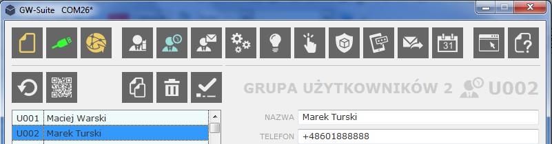 pamięci urządzenia można wprowadzić 3 grupy użytkowników