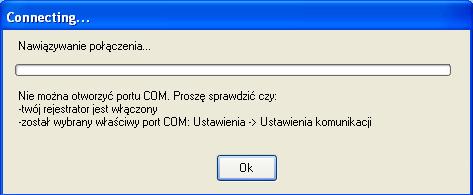 Rejestrator kontroluje stan podłączenia elektrod. Brak kontaktu ze skórą pacjenta sygnalizowany jest przez wyświetlenie na ekranie komputera nazwy odpiętej elektrody w kolorze czerwonym.