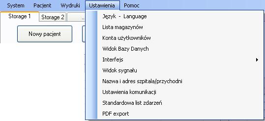 5. Ustawienia pracy aplikacji Ustawienia pracy aplikacji są dostępne po wybraniu pozycji Ustawienia z górnego paska menu. 5.1.