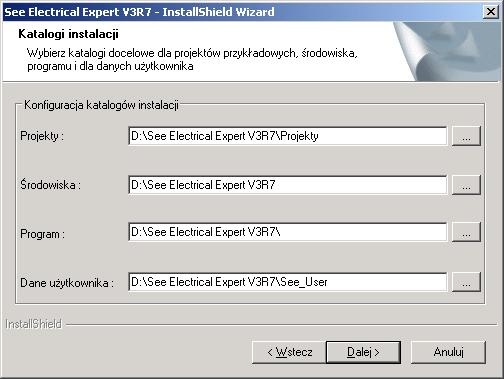 Następnie prosimy o określenie katalogów instalacyjnych w folderze D:\See