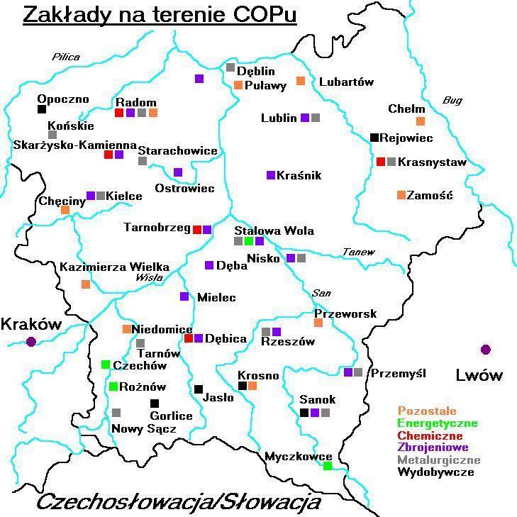 GOSPODARCZE DZIEDZICTWO II RP Skutkiem realizacji Planu 4- letniego było powstanie zakładów przemysłu zbrojeniowego, lotniczego, chemicznego,