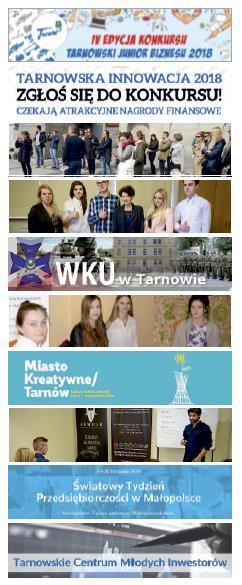 EDUKACJA BIZNESOWA WŚRÓD MŁODZIEŻY PROWADZĄCA DO ROZWIJANIA I KSZTAŁTOWANIA POSTAW PRZEDSIĘBIORCZYCH 4 edycja Konkursu Tarnowski Junior Biznesu (łącznie: 93 uczestników, pula nagród 48.