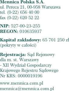 Oświadczenie o stosowaniu zasad ładu korporacyjnego w Mennicy Polskiej w 2009 roku 1.