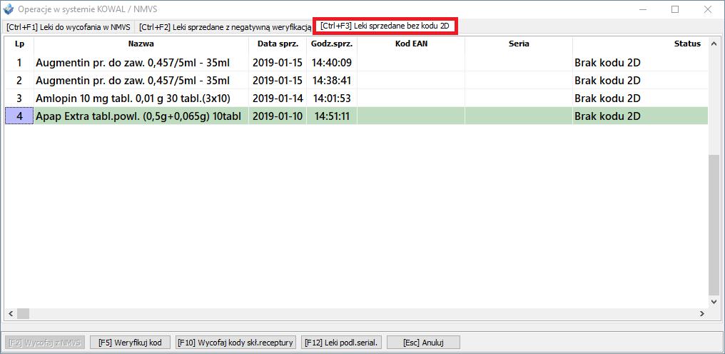 Rysunek 26 Leki sprzedane bez kodu 2D Sprzedaż ODRĘCZNA produktu leczniczego bez kodu dwuwymiarowego W przypadku, jeśli opakowanie produktu leczniczego podlegającego obowiązku serializacji nie