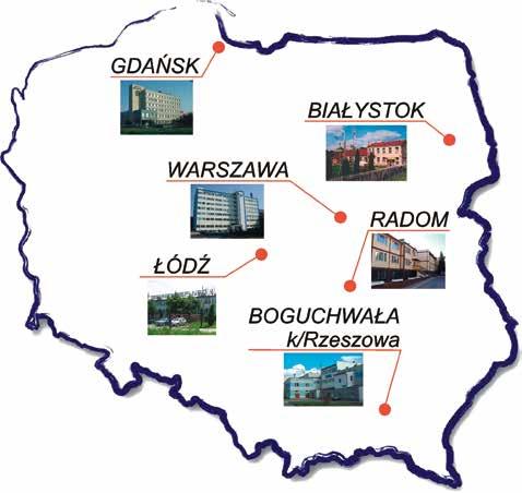 Oddziały Instytutu Energetyki W skład Instytutu Energetyki, oprócz Jednostki Centralnej w Warszawie, wchodzi pięć oddziałów zlokalizowanych w różnych częściach kraju: OC Oddział
