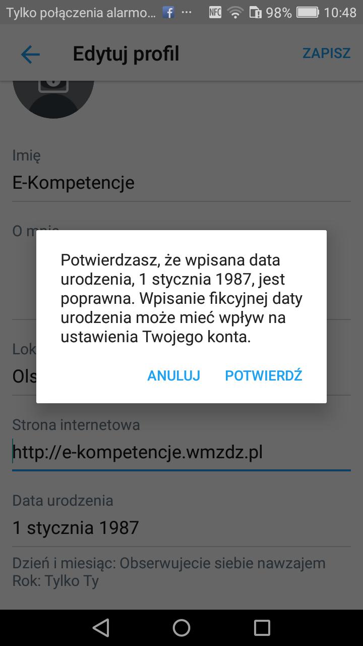 Twitter konfiguracja konta 2 3 Wprowadzona data urodzenia widoczna jest w naszym profilu razem z informacją kto