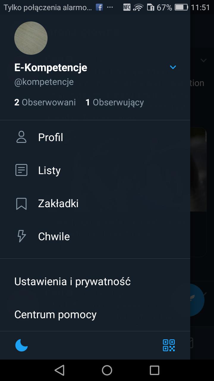 Widoczna jest lista profili które nas obserwują (2) Taki profil