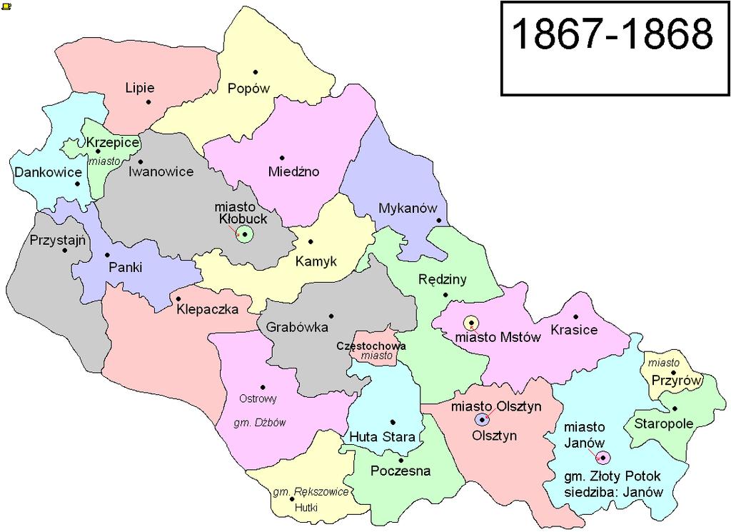 W 1868 roku, za czasów Królestwa Polskiego, Węglowice stały się gminą wyodrębnioną z gminy Klepaczka (powiat