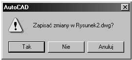 Pierwszy rysunek 17 Zapis rysunku pod inną nazwą W celu zapisania rysunku pod inną nazwą, wybierz z menu górnego [Plik] [Zapisz jako...]. Wyświetlone zostanie okienko dialogowe.