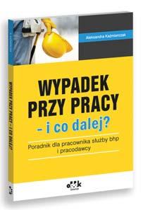 Aleksandra Kaźmierczak Wypadek przy pracy i co dalej poradnik dla służby bhp i pracodawcy 144 str.