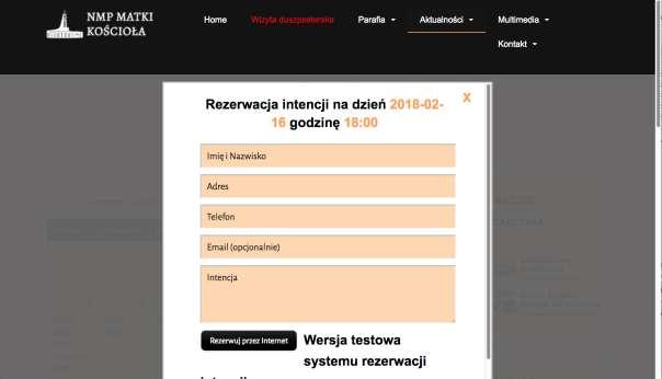 7. OBSŁUGA ZGŁOSZEŃ INTENCJI ZE STRONY WWW 7.1. ZASADA DZIAŁANIA Zasada działania tego dodatku została wyjaśniona poniżej.